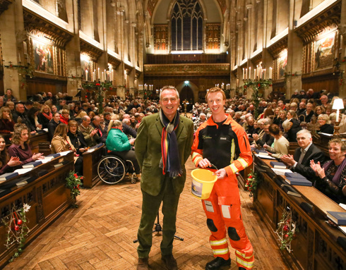 Paul Martin and paramedic Craig Wilkins at our Christmas Carol Concert