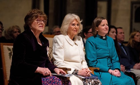 Her Majesty The Queen sitting in Salisbury Cathedral