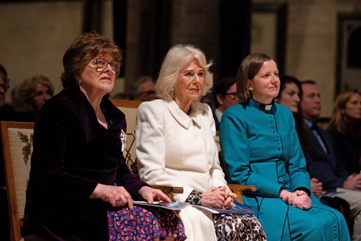 Her Majesty The Queen sitting in Salisbury Cathedral