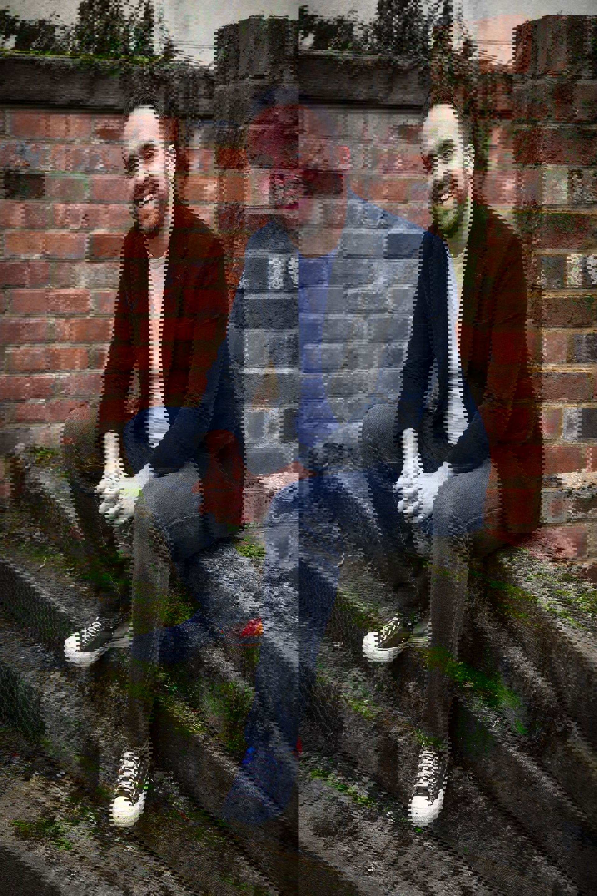 Dave Plunkett sat on stone steps