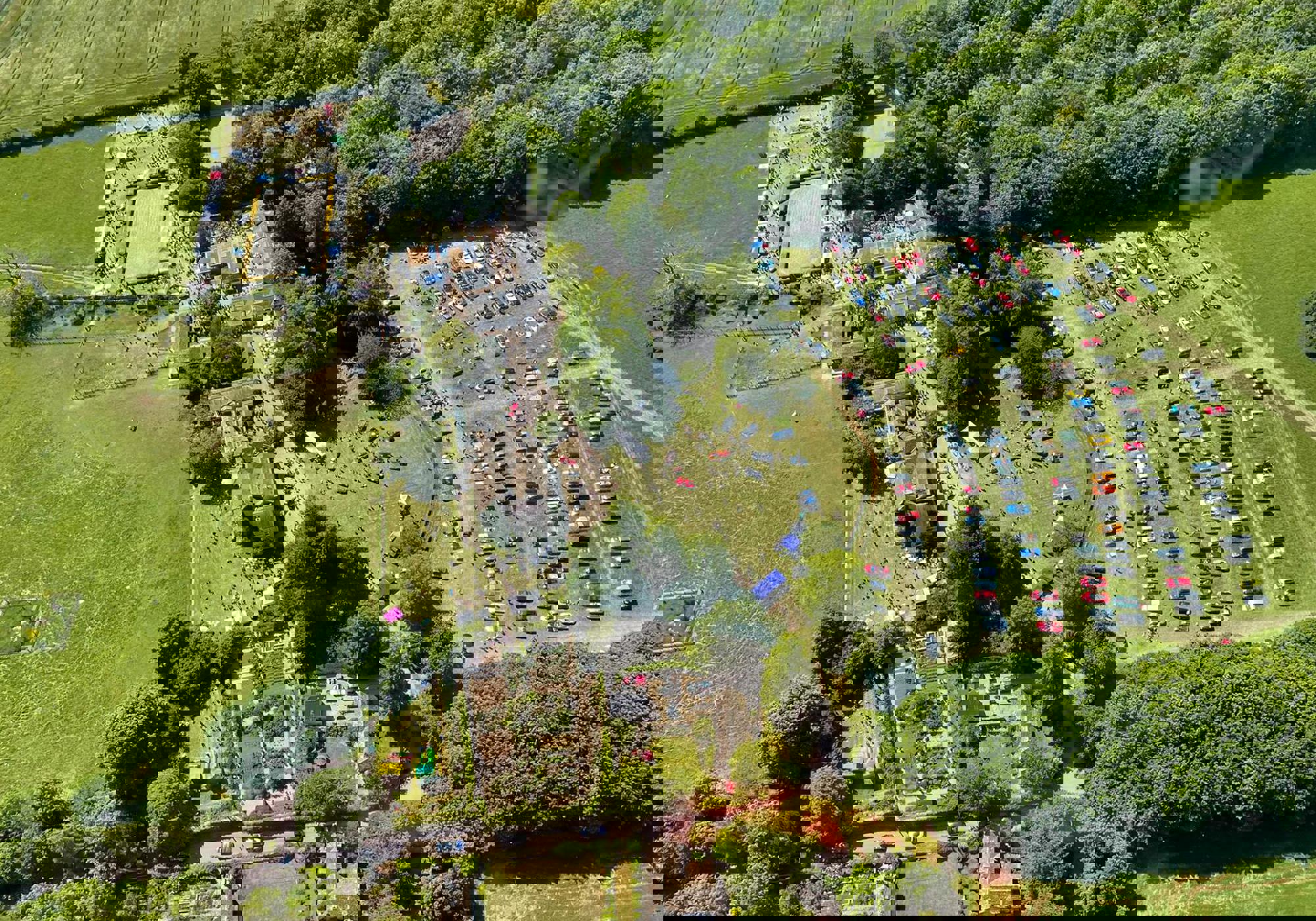 An aerial view of Middlewick House, taken from Wiltshire Air Ambulance's helicopter