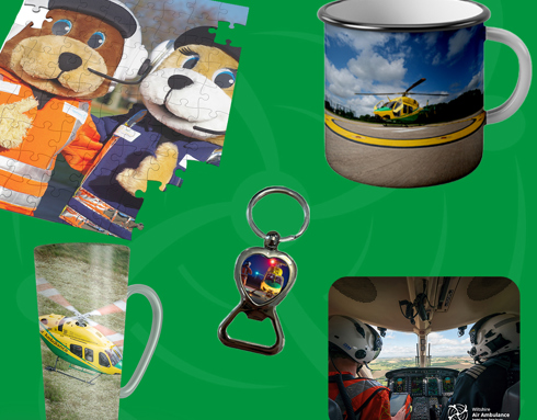 A selection of WAA merchandise