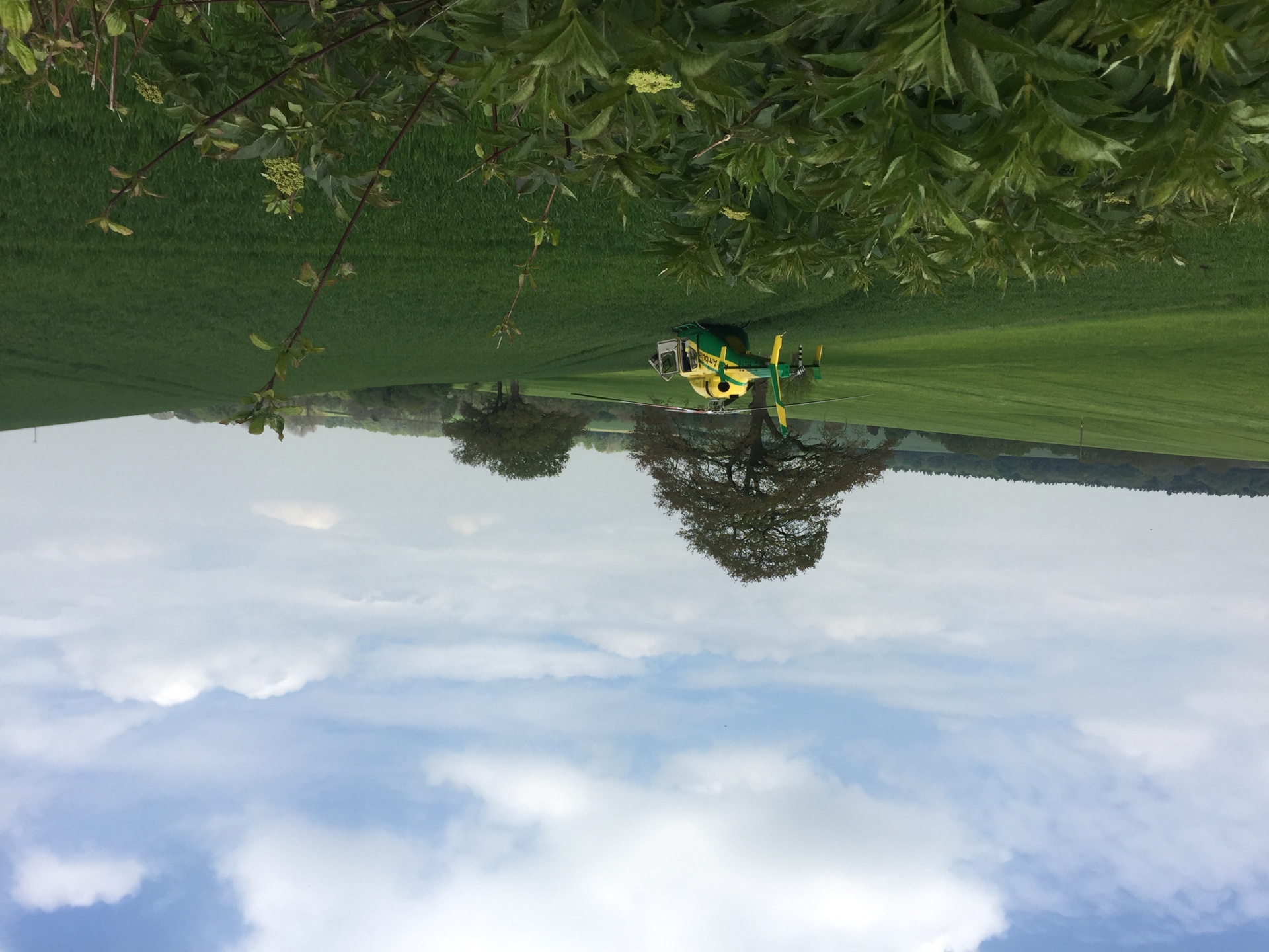 Wiltshire Air Ambulance's helicopter landed in a field in Marlborough